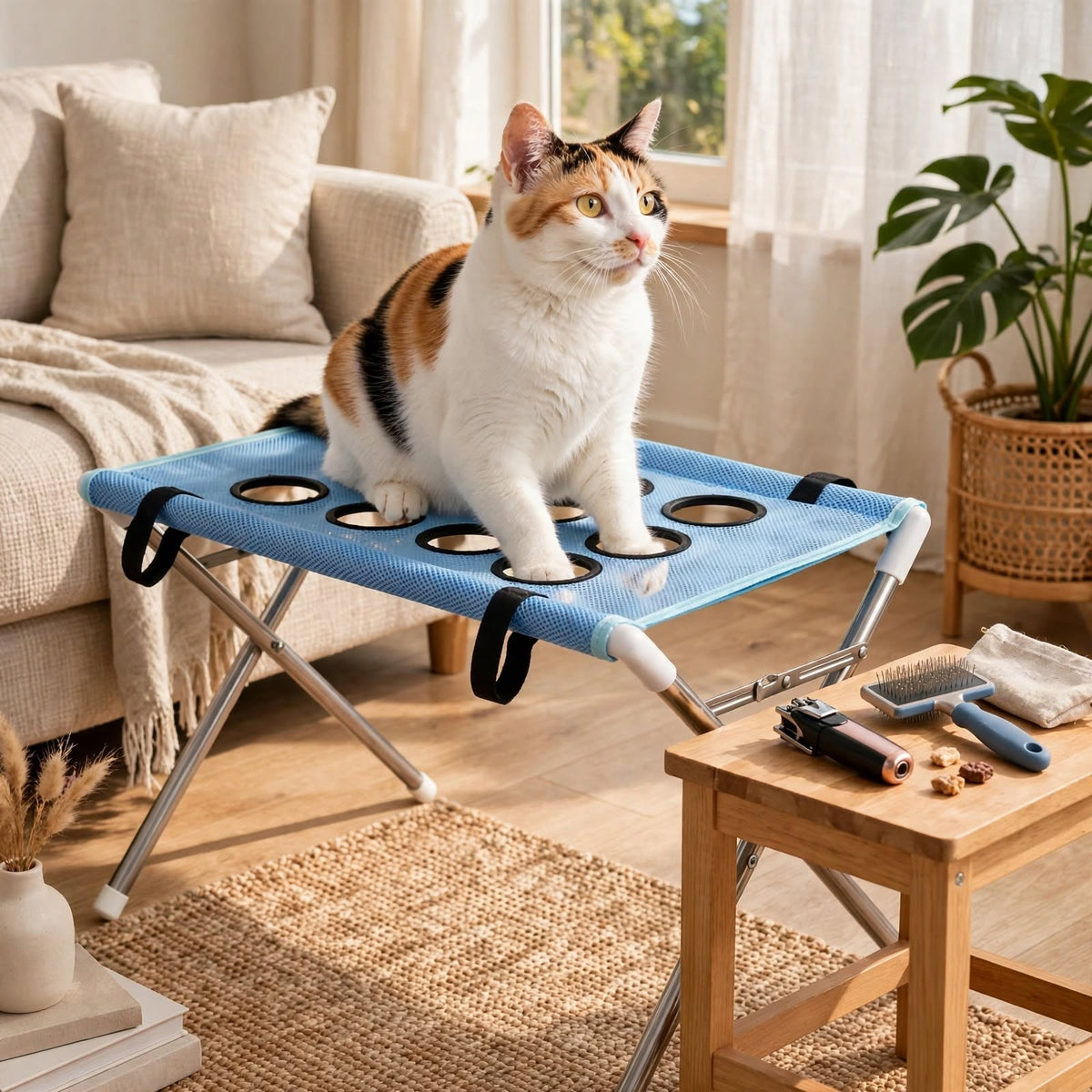 Foldable Pet Grooming Table – Bathing & Nail Trimming Station